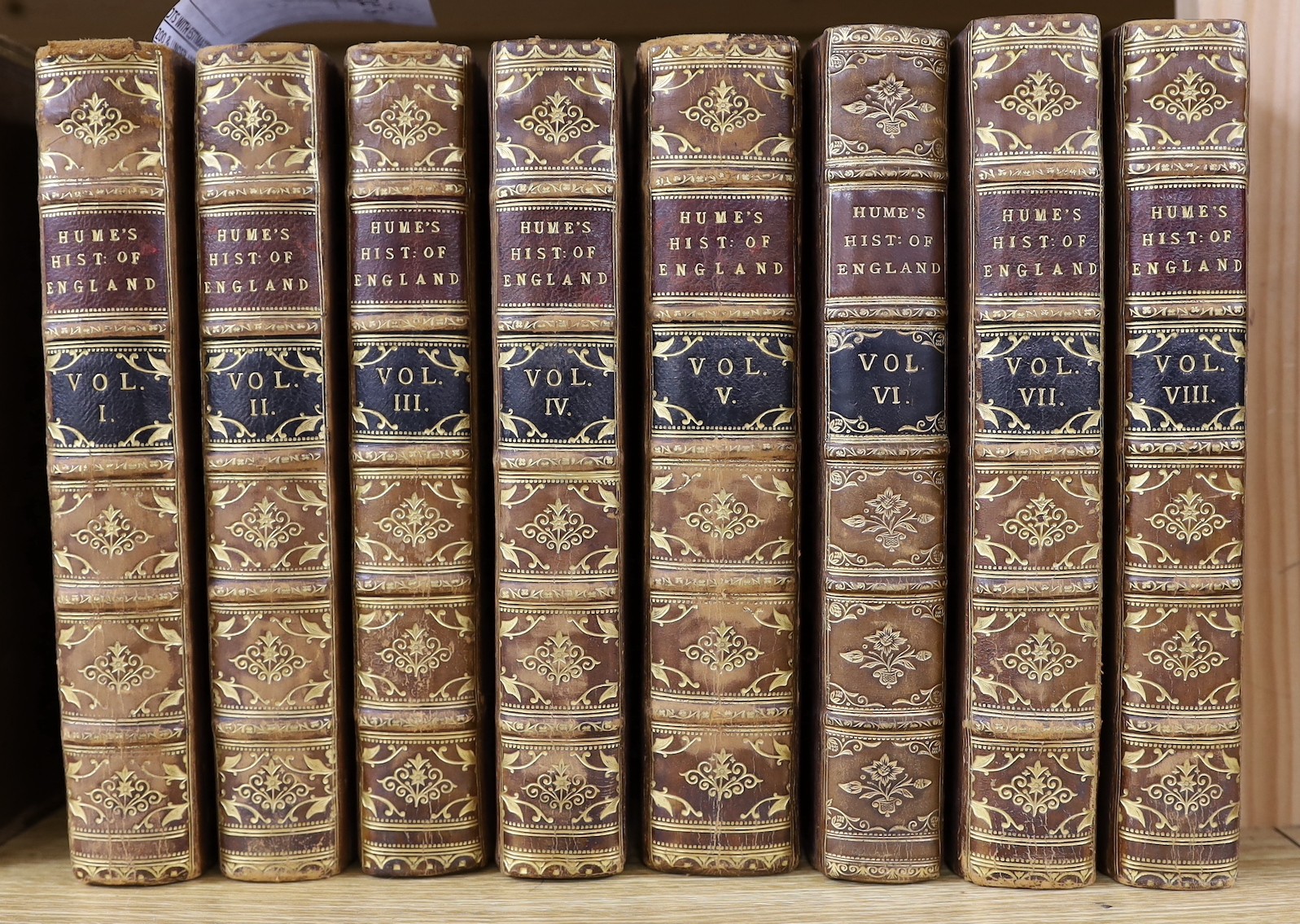 Hume, David - The History of England, from the Invasion of Julius Caesar to the Revolution in 1688, 8 vols, 8vo, calf, A. Millar, London, 1763